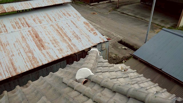 加古川市　寄棟部分の漆喰施工